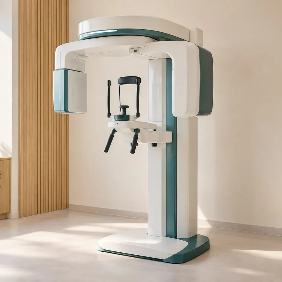 Aparat CBCT pentru tomografie dentară 3D, într-o cameră luminoasă